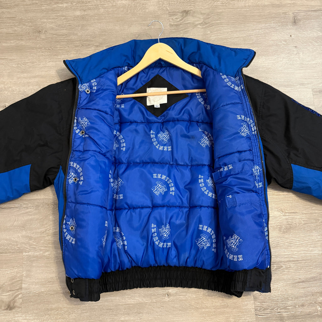 90s Kentucky Wildcats Puffer Jacket Large